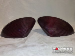 Alfa Romeo Giulia Mirror Covers - Carbon Fiber - Red Carbon - Feroce Carbon